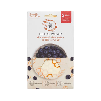 Bee's Wrap Reusable Beeswax Compostable Food Wraps - 2ct