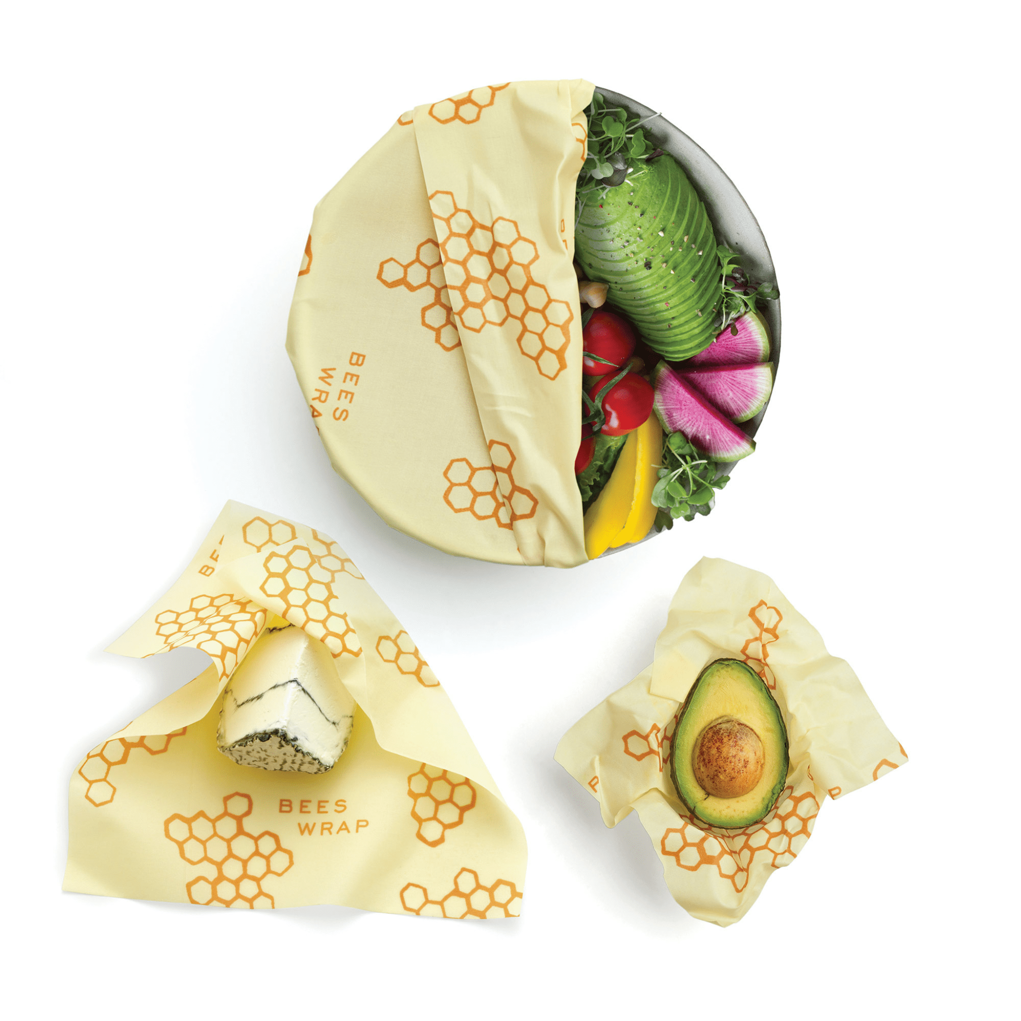 Assorted 3 Pack (S, M, L) Honeycomb Bundles Bee's Wrap 
