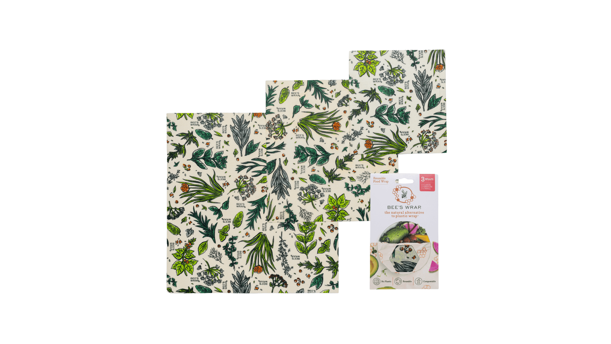 Assorted 3 Pack Packs Bee's Wrap with packaging